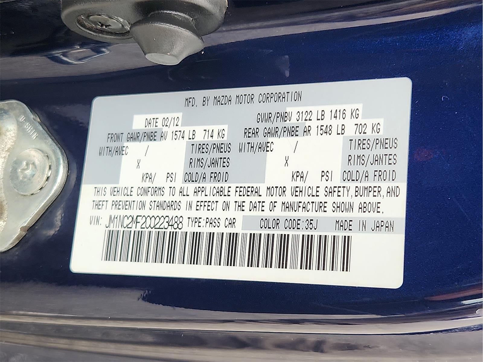 2012 Mazda Mazda MX-5 Miata Touring