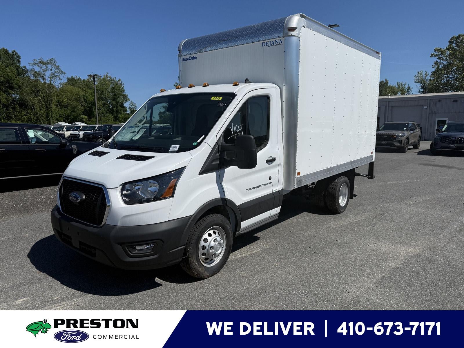 2025 Ford Transit Cutaway 12' DEJANA DURACUBE ALUMINUM VAN BODY, ROOL UP DOOR