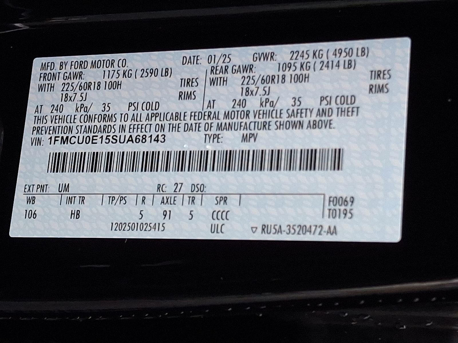 2025 Ford Escape Plug-In Hybrid PHEV