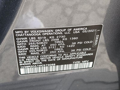 2021 Volkswagen Atlas 3.6L V6 SEL