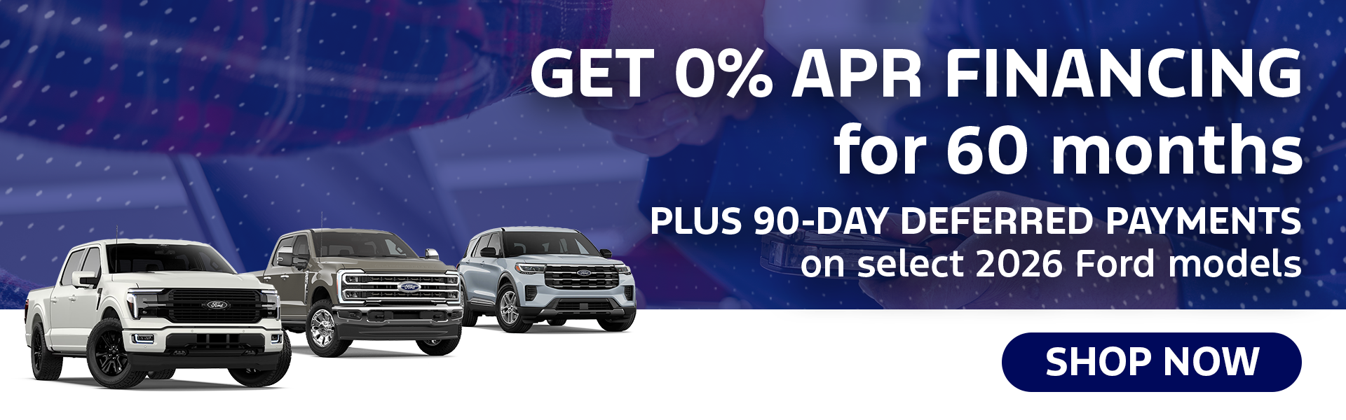 0% APR Financing for 60 Mo on Select 2026 Models