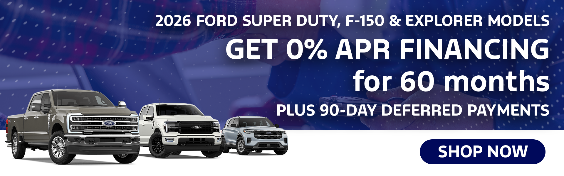 0% APR Financing for 60 Mo on Select 2026 Models